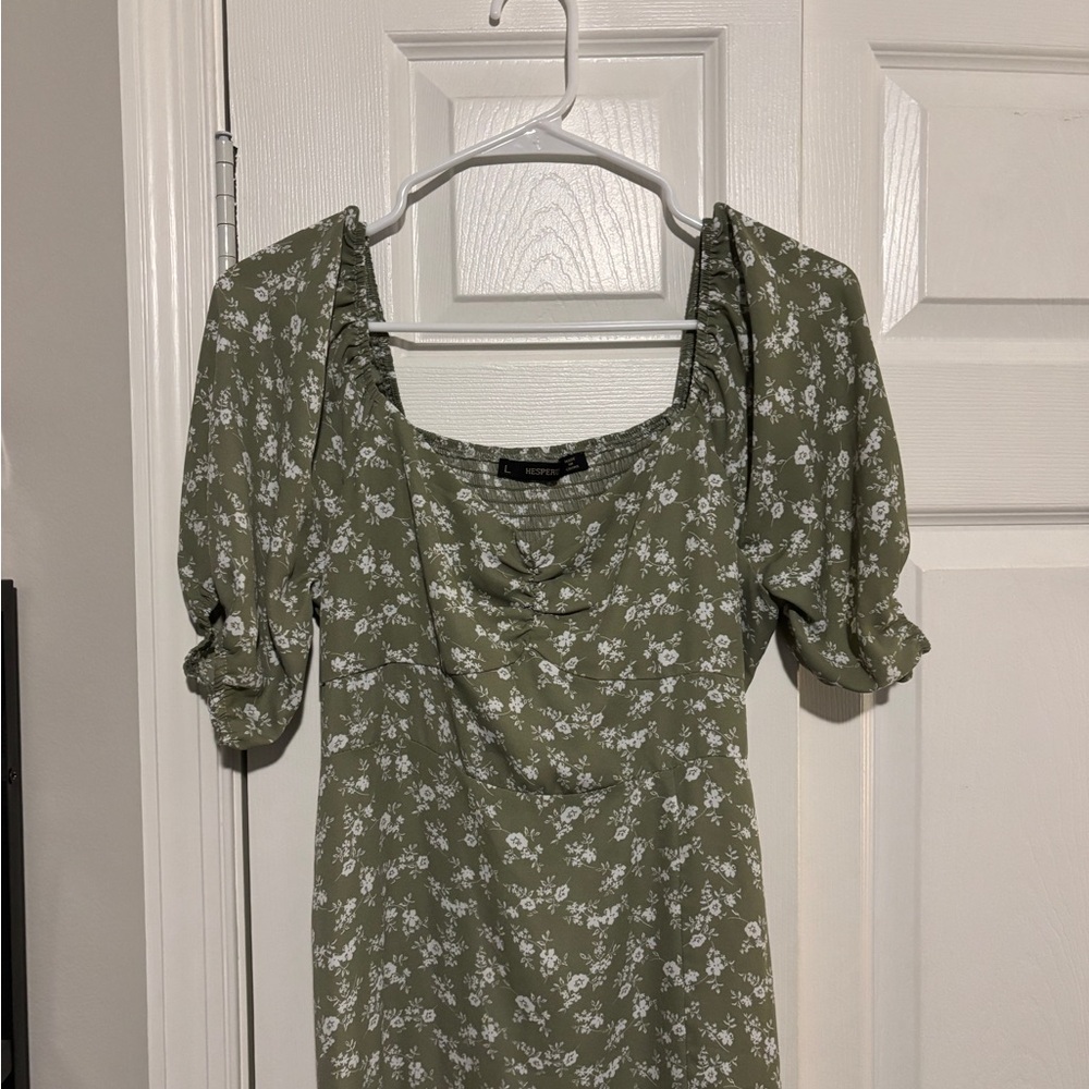 Floral Green Midi Dress